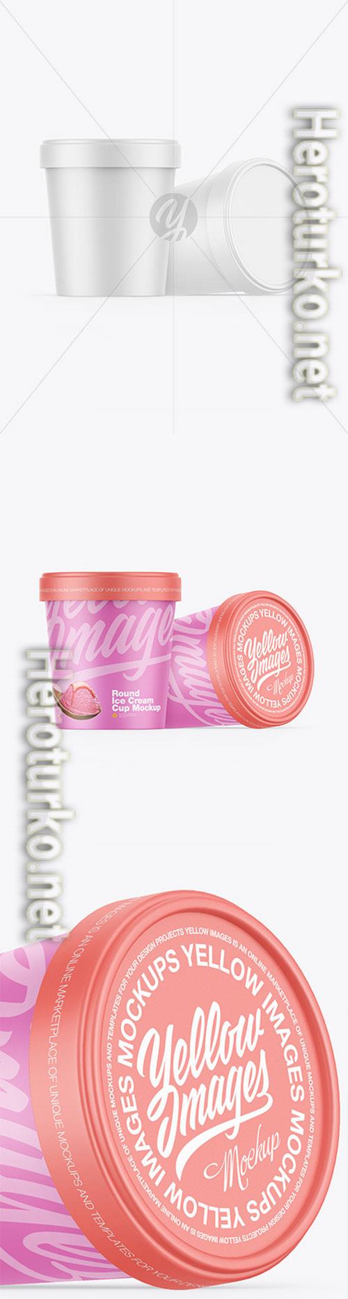 Two Matte Ice Cream Cups Mockup 86535 Two Matte Ice Cream Cups Mockup 86535
