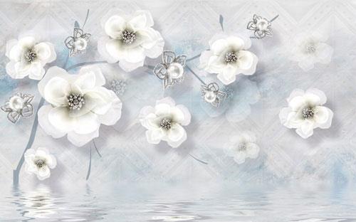 Floral modern minimalist tv background wall decorative painting