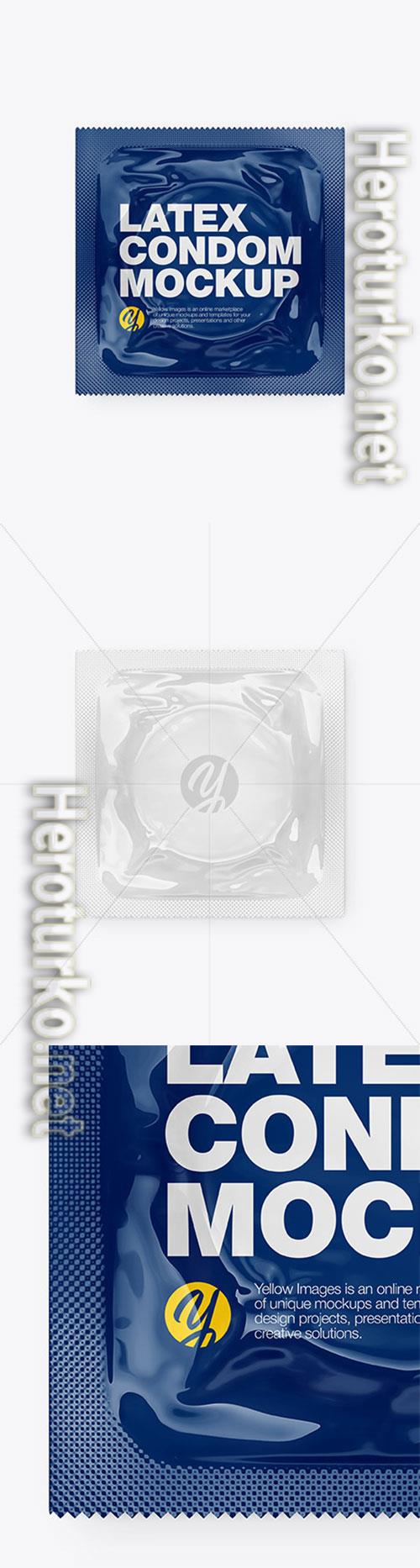 Glossy Square Condom Packaging Mockup 86388 Glossy Square Condom Packaging Mockup 86388