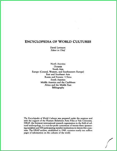 Encyclopedia Of World Cultures