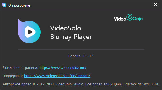 VideoSolo Blu-ray Player 1.1.12 + Rus