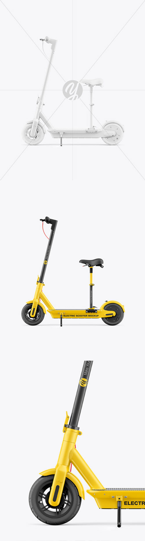 Electric Scooter Mockup with Seat - Side View 86461