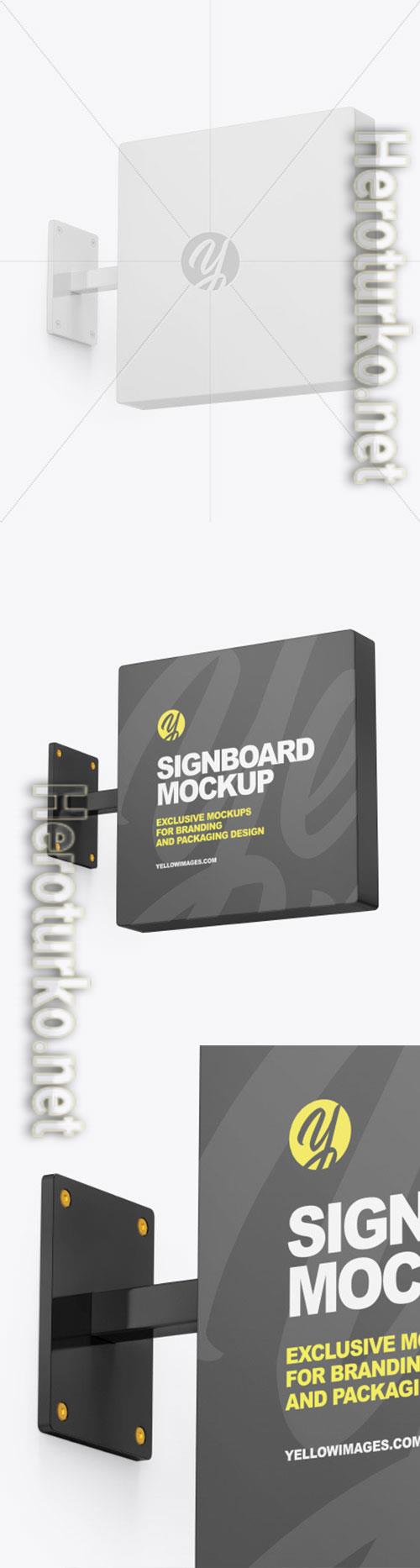 Plastic Square Signboard Mockup 86472