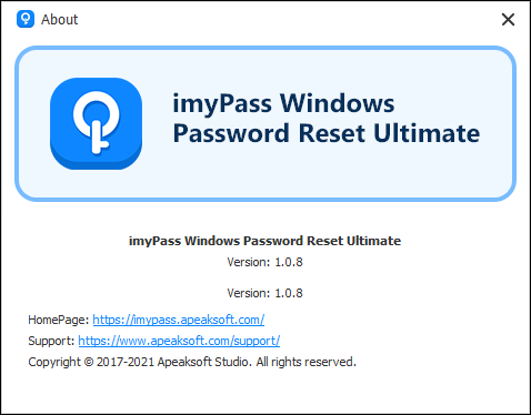 Portable imyPass Windows Password Reset 1.0.8 Ultimate