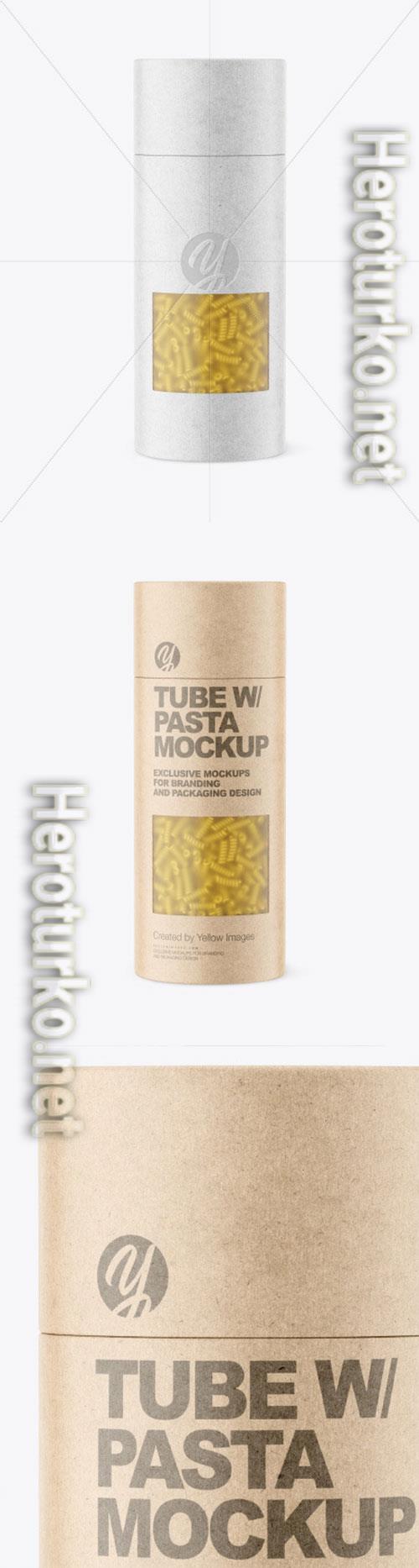 Kraft Paper Tube w Fusilli Pasta Mockup 86436