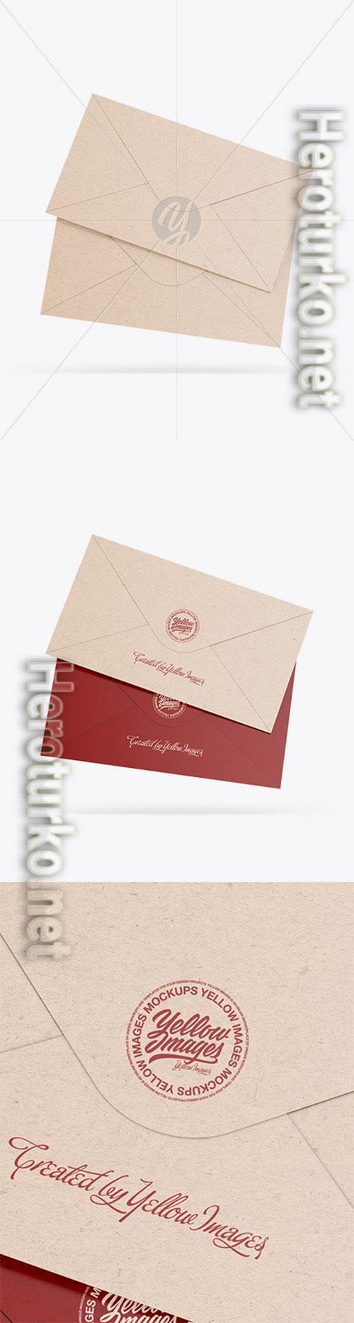 Two Kraft Paper Envelopes Mockup 86391