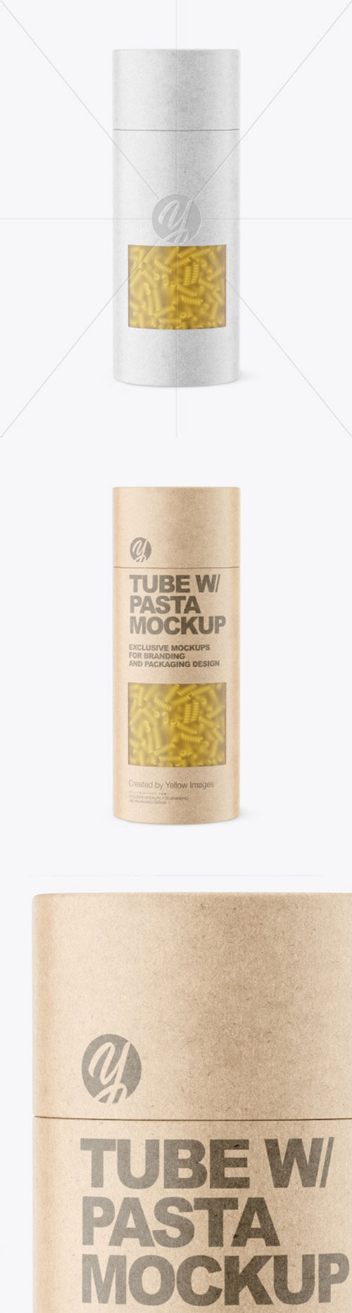 Kraft Paper Tube w Fusilli Pasta Mockup 86436