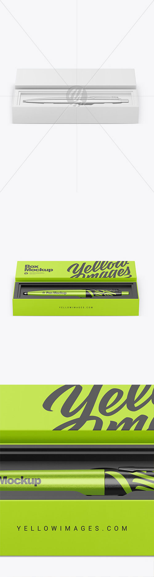 Metallic Pen in Box Mockup 86498