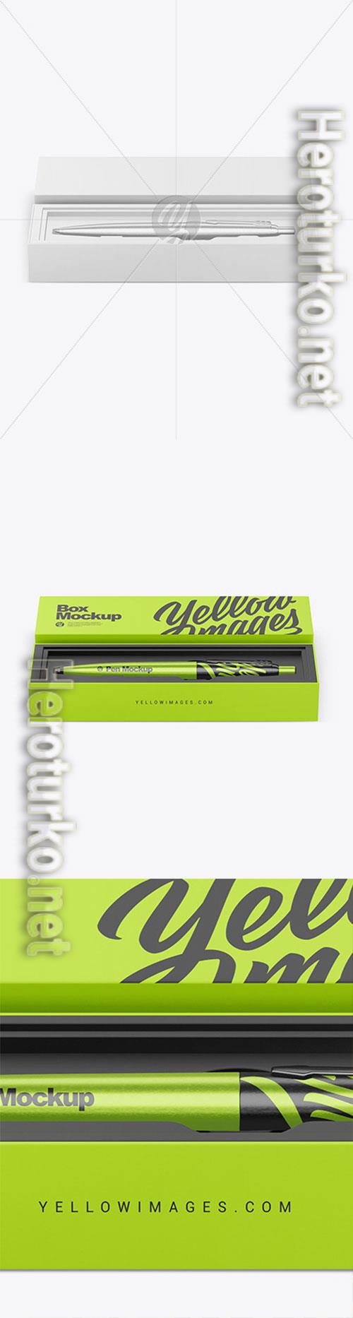 Metallic Pen in Box Mockup 86498