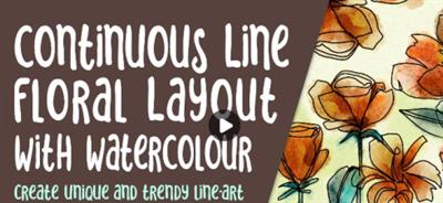 Procreate Continuous Line Floral with Watercolour - Unique Trendy Line Art Simple Techniques