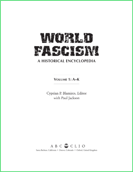 Encyclopedia of World Fascism 9961df23eb84110a95a57e3c8b00efea