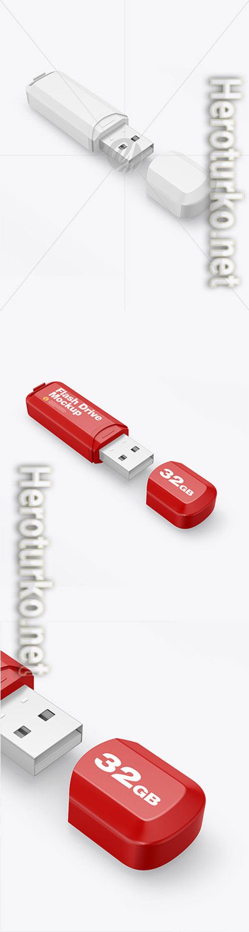 Plastic USB Flash Drive Mockup 86446