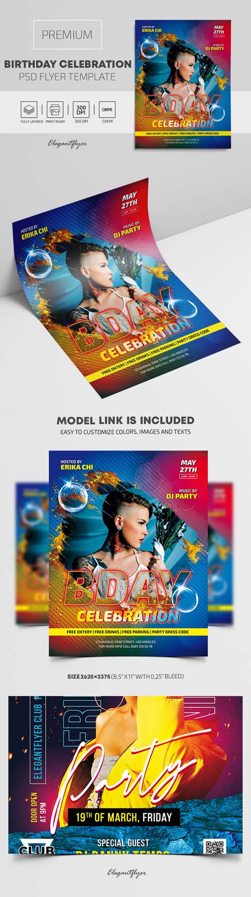 Birthday Celebration Premium PSD Flyer Template