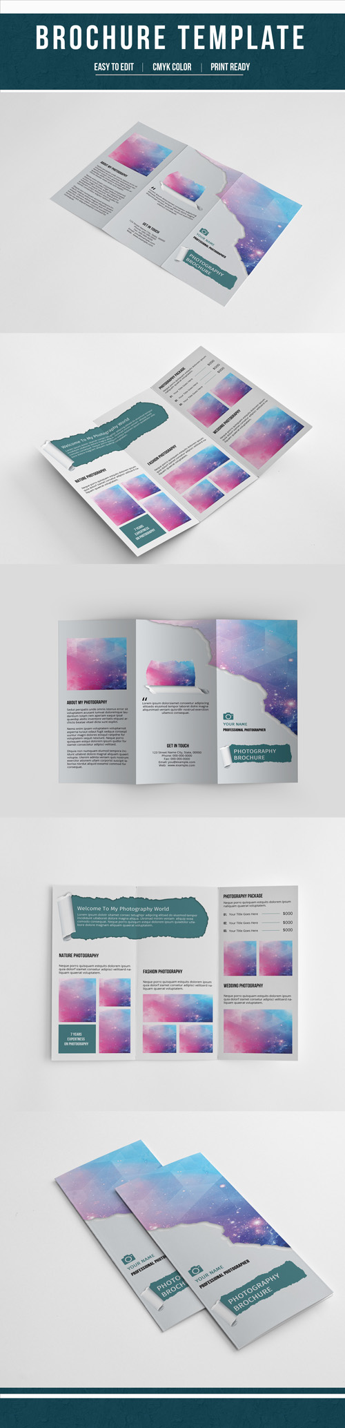 AdobeStock Trifold Brochure Layout with Paper Tear Element 4 189528172