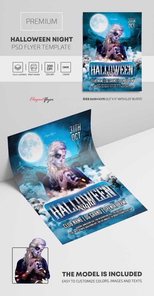 Halloween Night Premium PSD Flyer Template vol 2