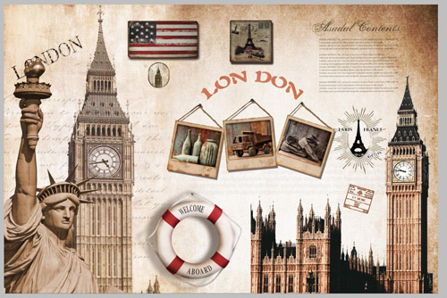 European and american architecture statue of liberty photo tooling wall
