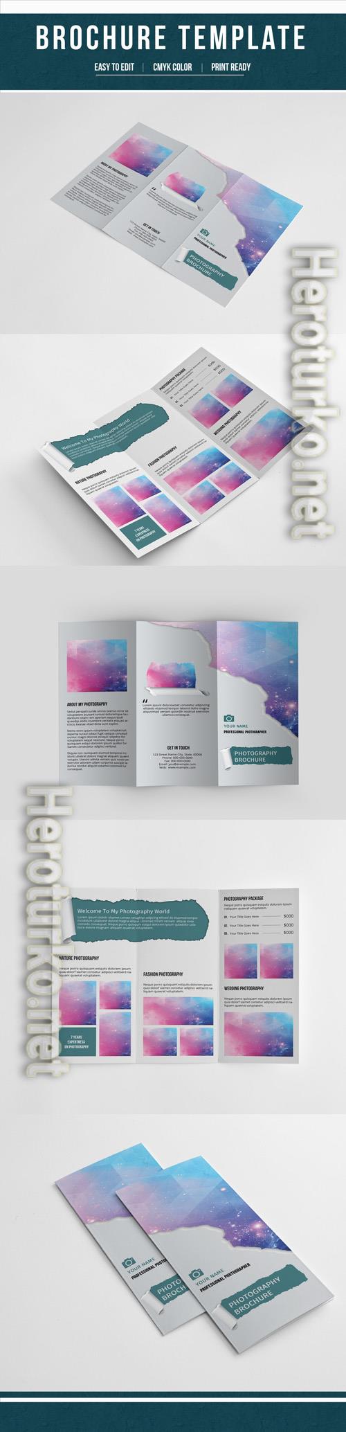 AdobeStock Trifold Brochure Layout with Paper Tear Element 4 189528172