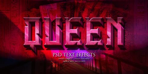 Queen text effect Premium Psd