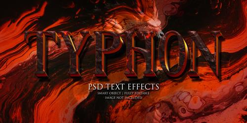 Typhon text effect Premium Psd