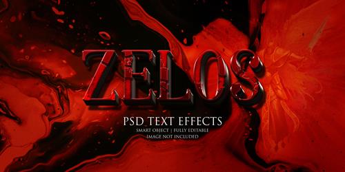 Zelos text effect Premium Psd