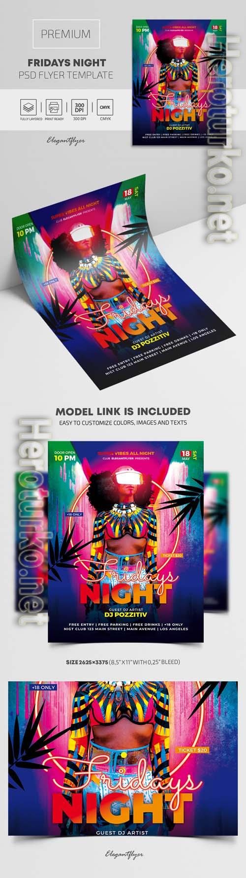 Fridays Night Premium PSD Flyer Template