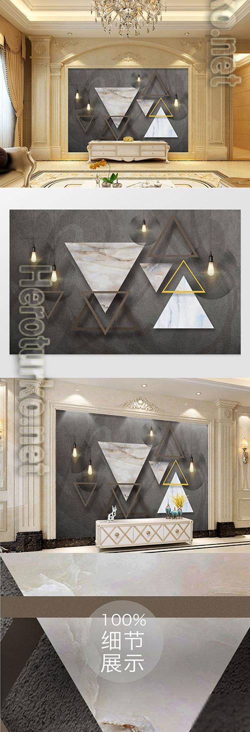 3d dimensional geometric marble mosaic tv background wall