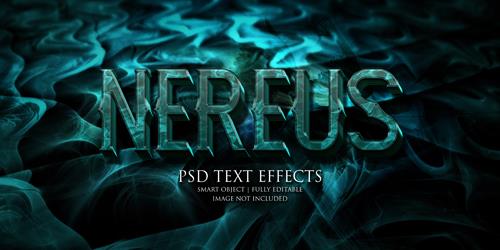 Nereus text effect Premium Psd