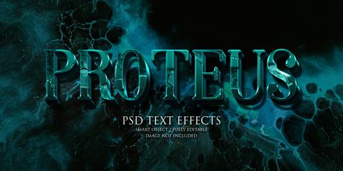 Proteus text effect Premium Psd