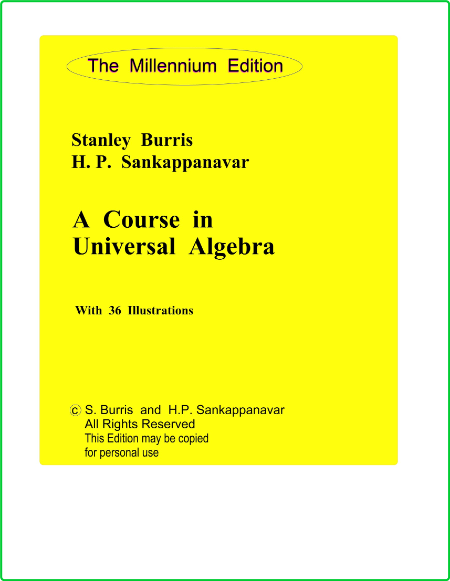 A Course In Universal Algebra 56d3fce34ecf55289844c5cadb906308