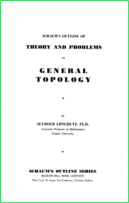 Theory and Problems of General Topology Lipschutz D900cef2809218e4959acaa1915d5cac