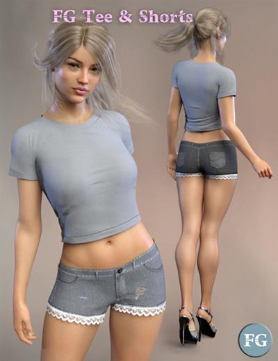 FG T SHIRT AND SHORTS FOR GENESIS 8 FEMALE(S)