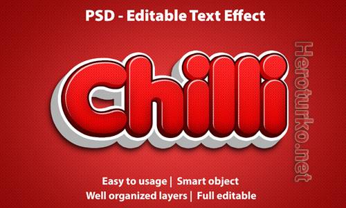 Editable text effect chilli premium Premium Psd