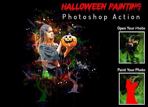 Halloween Painting Photoshop Action - 6415697