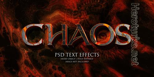 Chaos text effect Premium Psd