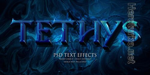 Tethys text effect Premium Psd