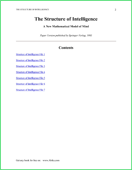 The Structure Of Intelligence A New Mathematical Model Of Mind Recent Research In ... 2103dce3056ea2827bd154c301c437a2