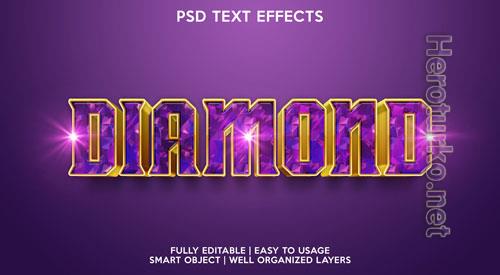 Diamond text effect Premium Psd