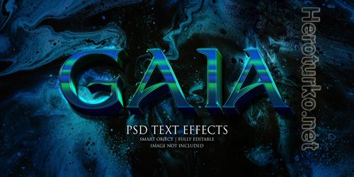 Gaia text effect Premium Psd
