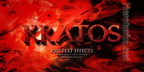 Kratos text effect Premium Psd