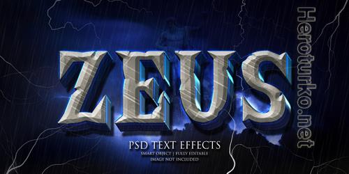 Zeus text effect Premium Psd
