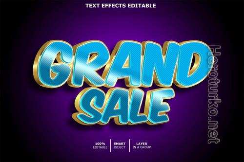 Grand sale text effect editable Premium Psd