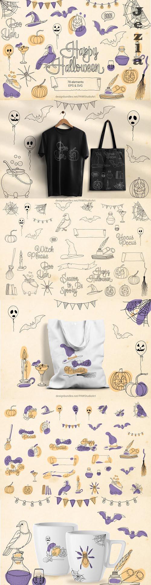 Halloween SVG Sign Bundle Spooky Clipart - 1547356