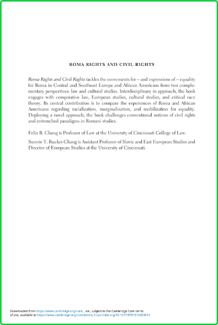 Roma Rights and Civil Rights - A Transatlantic Comparison