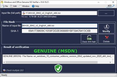 Windows and Office Genuine ISO Verifier 10.10.21.21