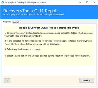 RecoveryTools OLM Repair 5.2