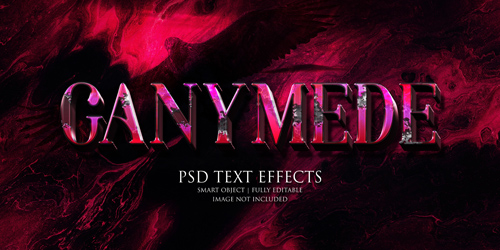 Ganymede text effect Premium Psd