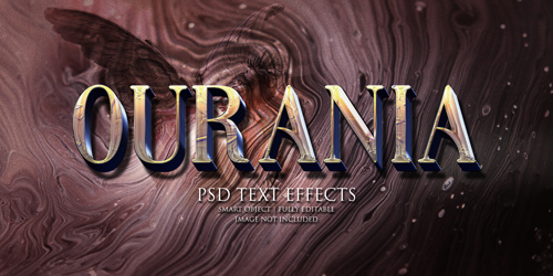 Ourania text effect Premium Psd