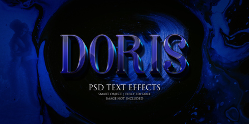 Doris text effect Premium Psd