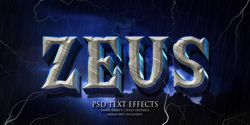 Zeus text effect Premium Psd