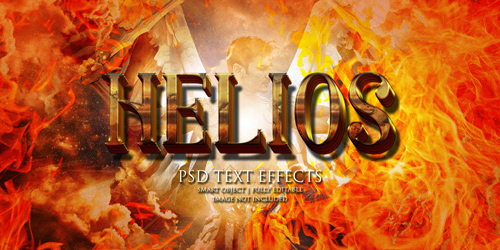 Helios text effect Premium Psd